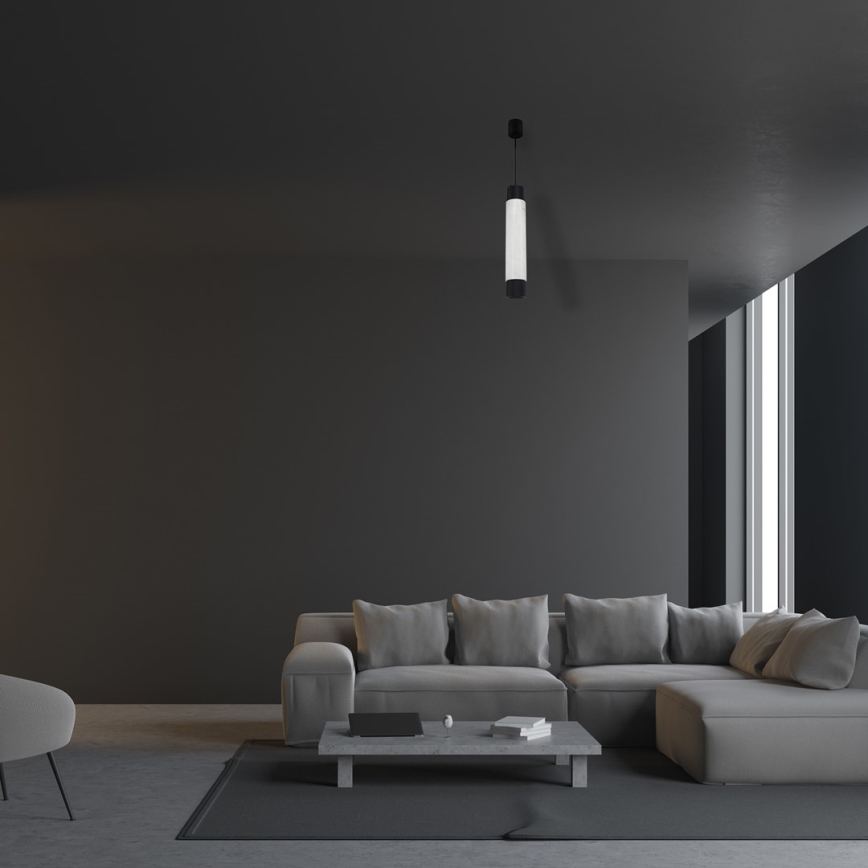 Πολύφωτο σε σχοινί MARBLE WHITE/BLACK 1xGU10/8W/230V