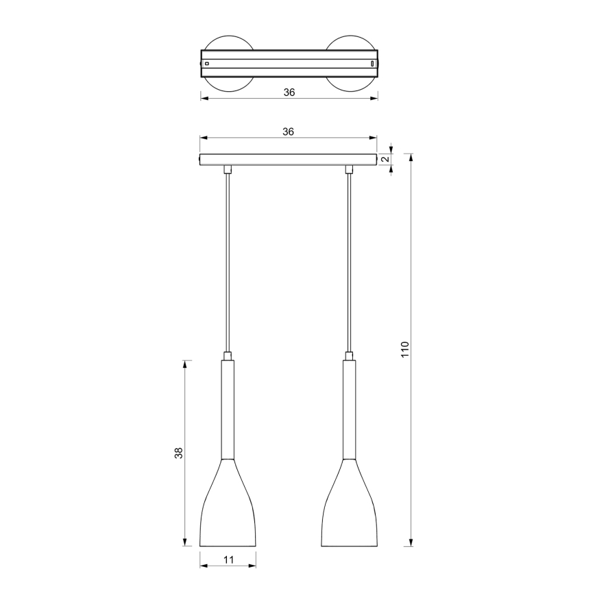 Πολύφωτο σε σχοινί MUZA 2xE27/60W/230V
