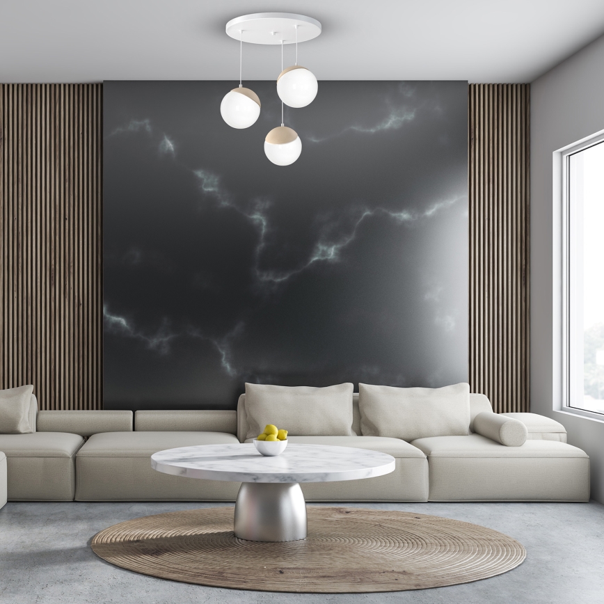 Πολύφωτο σε σχοινί SFERA WOOD 3xE14/40W/230V