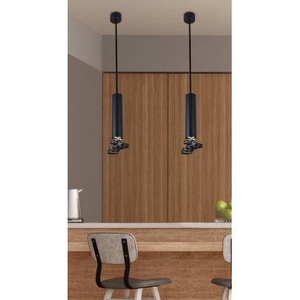 Πολύφωτο σε σχοινί TUBA 1xGU10/50W/230V μαύρο