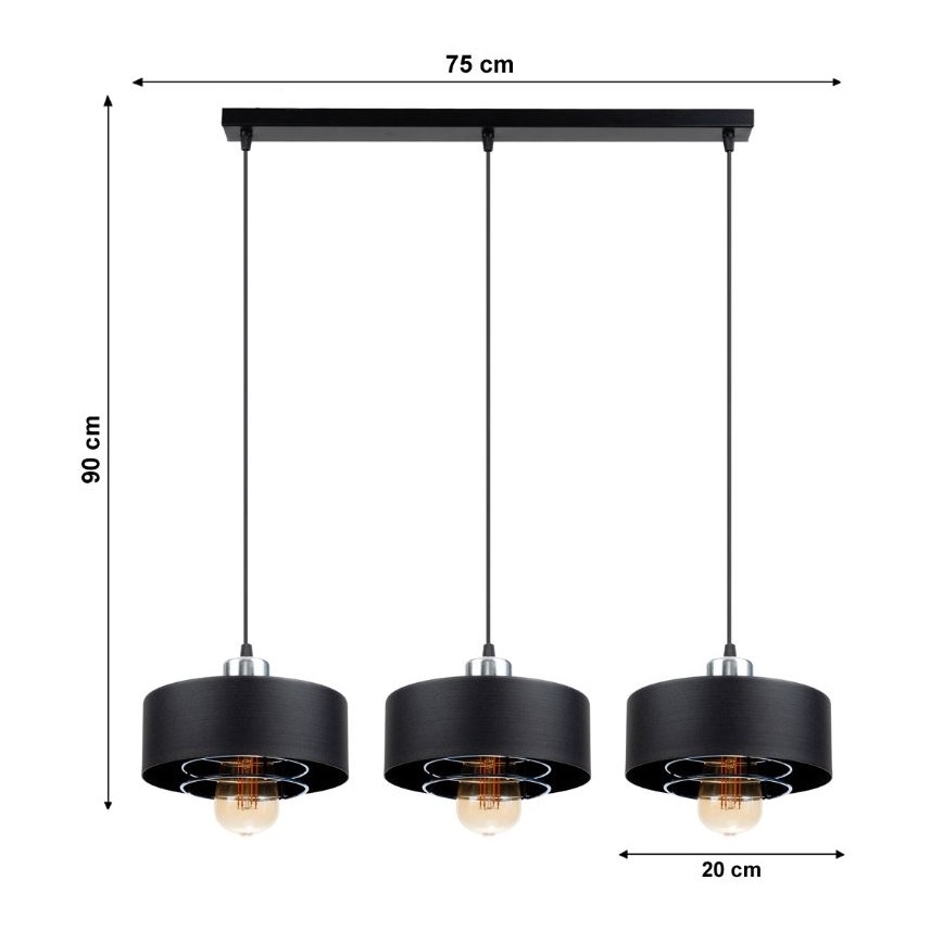 Πολύφωτο σε σχοινί VEST 3xE27/60W/230V