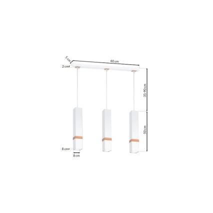 Πολύφωτο σε σχοινί VIDAR 3xGU10/25W/230V