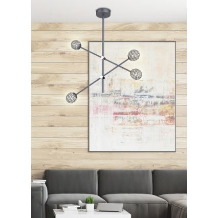 Πολύφωτο PAKSOS 6xG9/5W/230V μαύρο