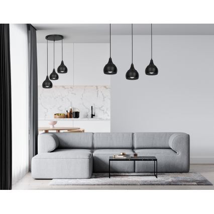 Πολύφωτο ράγα AKTAN 3xE27/60W/230V μαύρο