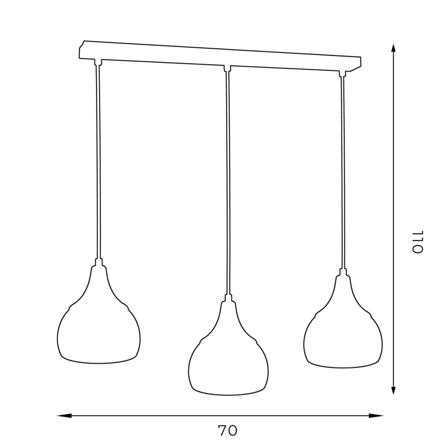 Πολύφωτο ράγα AKTAN 3xE27/60W/230V μαύρο
