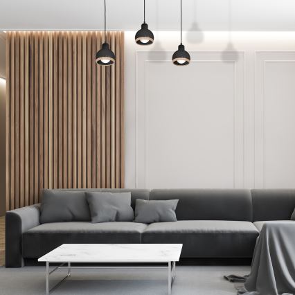 Πολύφωτο ράγα OVAL 3xE27/60W/230V μαύρο