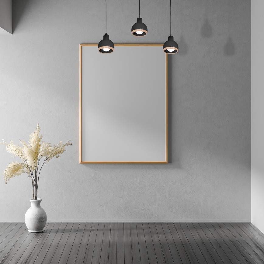 Πολύφωτο ράγα OVAL 3xE27/60W/230V μαύρο