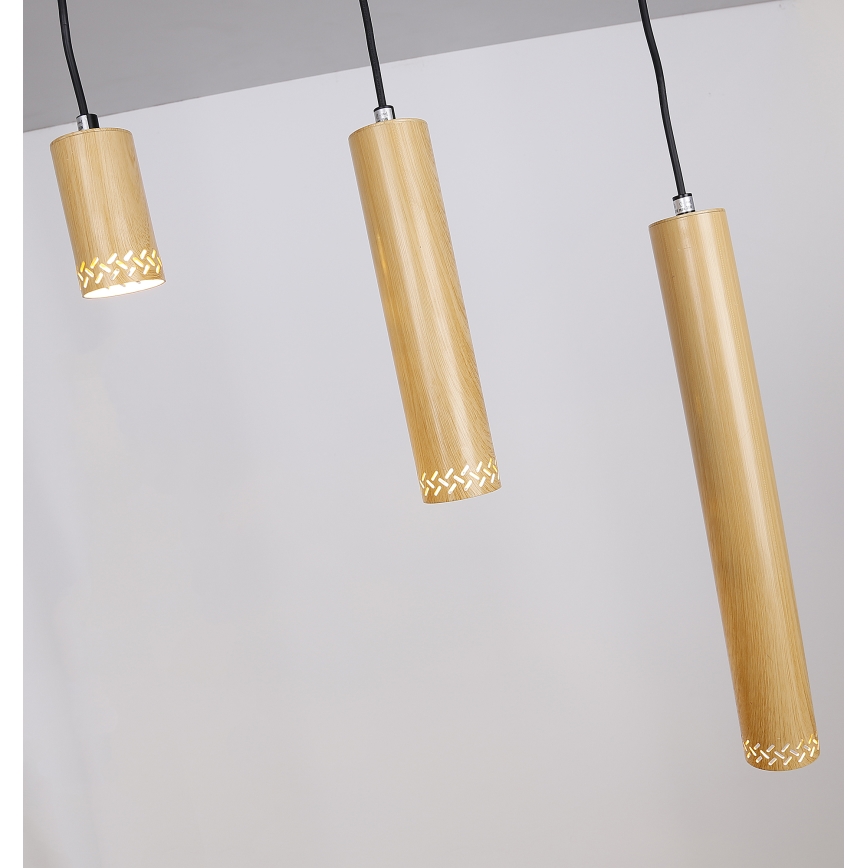 Πολύφωτο ράγα TUBO 3xGU10/25W/230V ξύλο