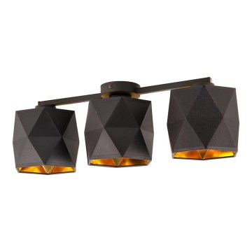 Πολύφωτο πλαφονιέρα SIRO 3xE27/15W/230V μαύρο/χρυσό