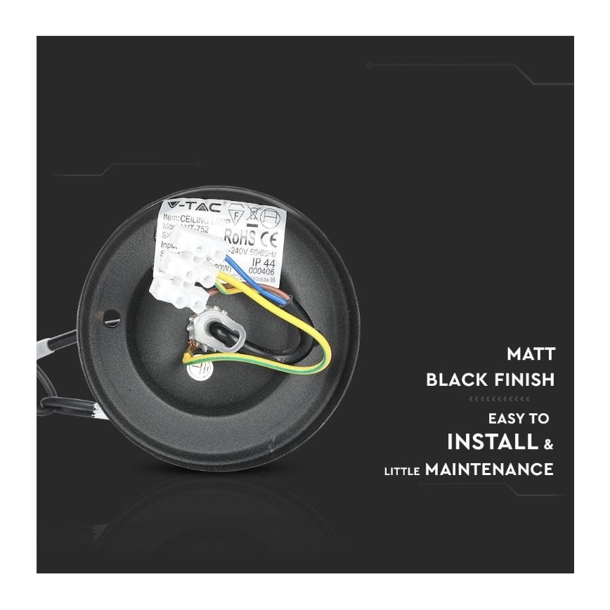 Πολύφωτο εξωτερικού χώρου ράγα 1xE27/40W/230V IP44 μαύρο