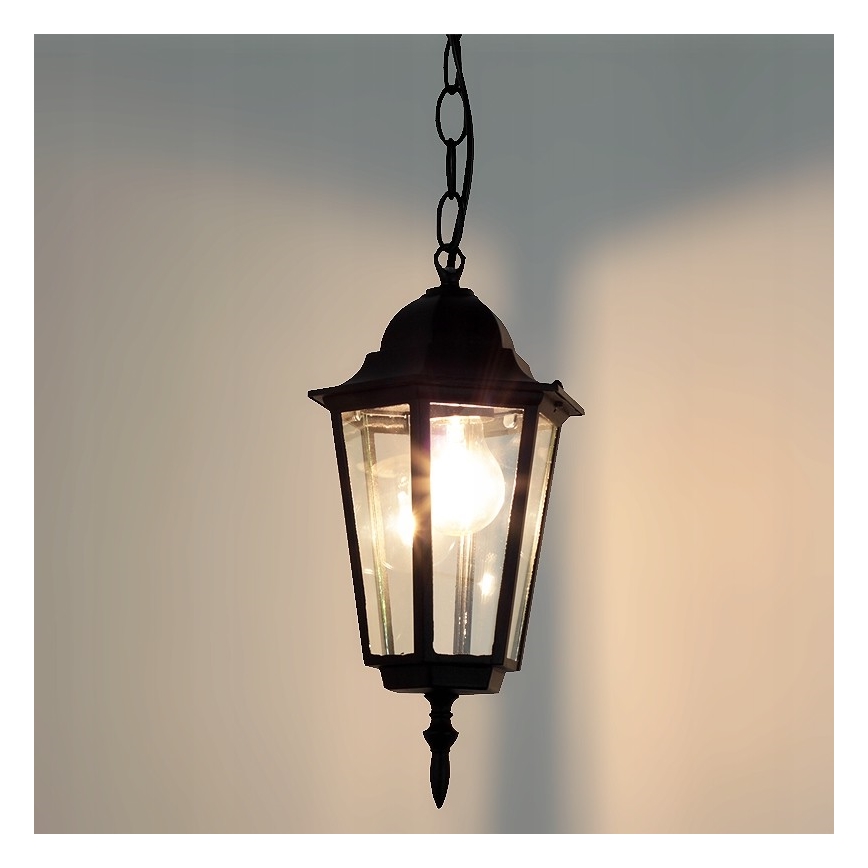 Πολύφωτο εξωτερικού χώρου με αλυσίδα 1xE27/60W/230V μαύρο