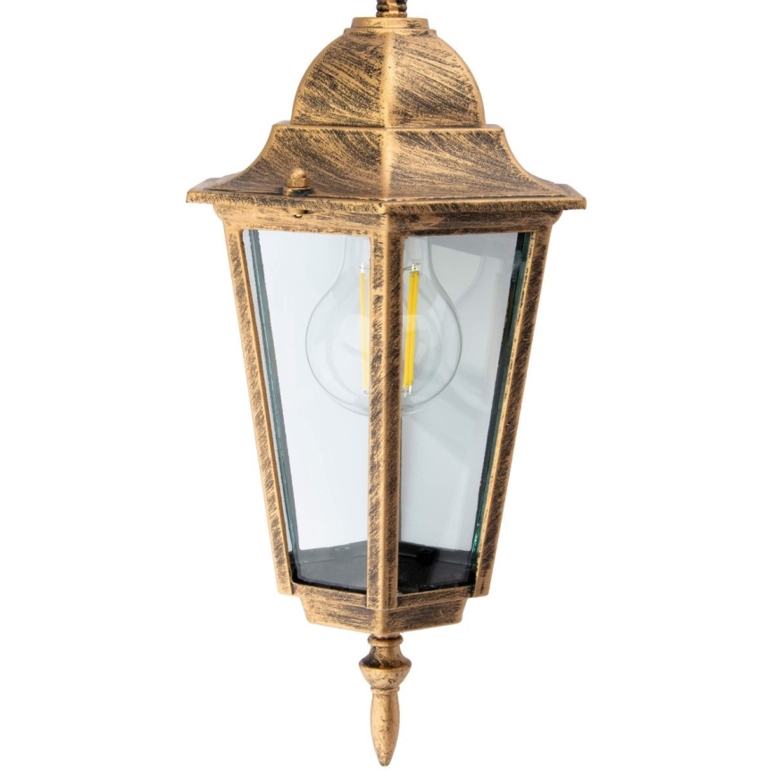 Πολύφωτο εξωτερικού χώρου με αλυσίδα 1xE27/60W/230V χρυσαφί IP44