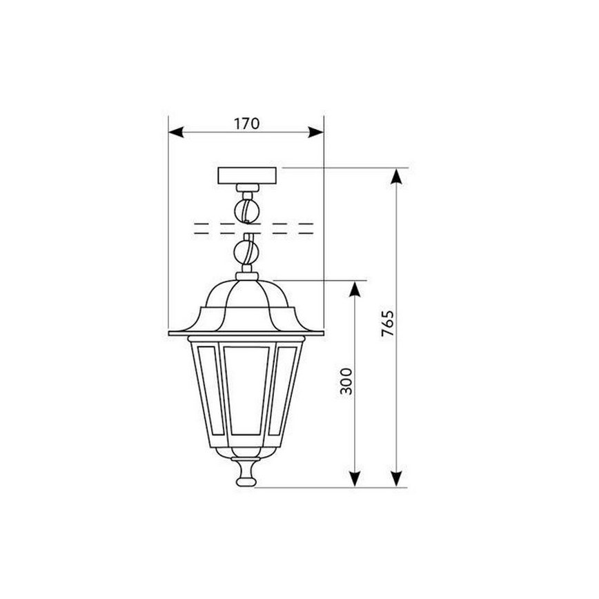 Πολύφωτο εξωτερικού χώρου με αλυσίδα 1xE27/60W/230V χρυσαφί IP44