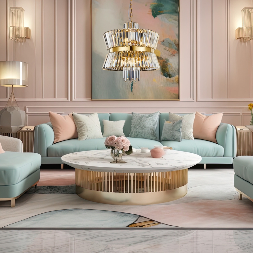 Πολύφωτο με αλυσίδα AURELIA 12xE14/40W/230V χρυσαφί