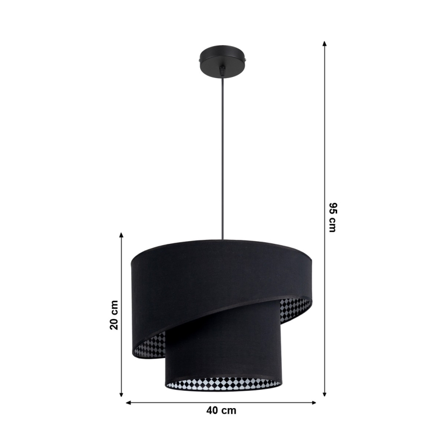 Πολύφωτο με σύρμα LORI 1×E27/60W/230V Μαύρο