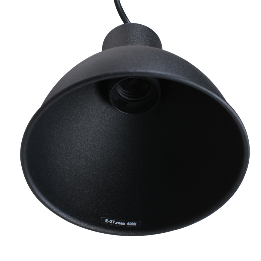 Πολύφωτο με συρματόσχοινο 1xE27/40W/230V οξιά/μαύρο