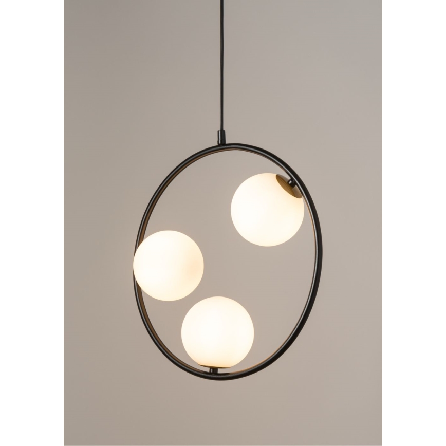 Πολύφωτο με συρματόσχοινο AQUA 3xG9/12W/230V μαύρο