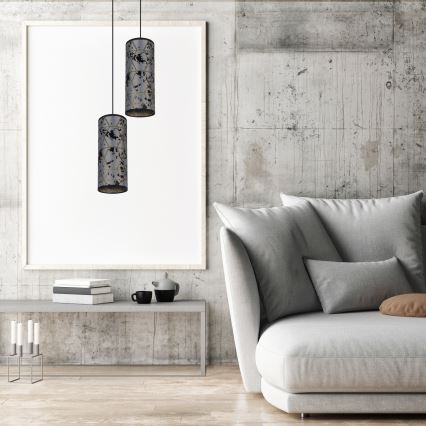 Πολύφωτο με συρματόσχοινο AVALO 2xE27/60W/230V διάμετρος 20 cm γκρι/μαύρο