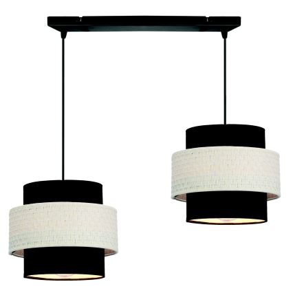 Πολύφωτο με συρματόσχοινο BENTA 2xE27/40W/230V μαύρο/κρεμ