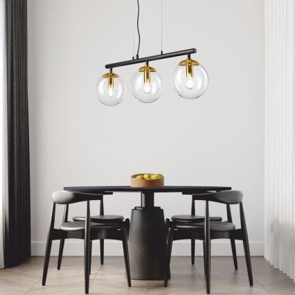 Πολύφωτο με συρματόσχοινο ELOISE 3xE14/15W/230V