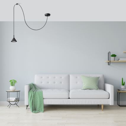 Πολύφωτο με συρματόσχοινο ETNA 1xGX53/15W/230V μαύρο