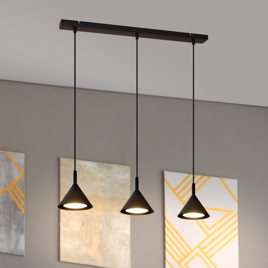 Πολύφωτο με συρματόσχοινο ETNA 3xGX53/10W/230V μαύρο