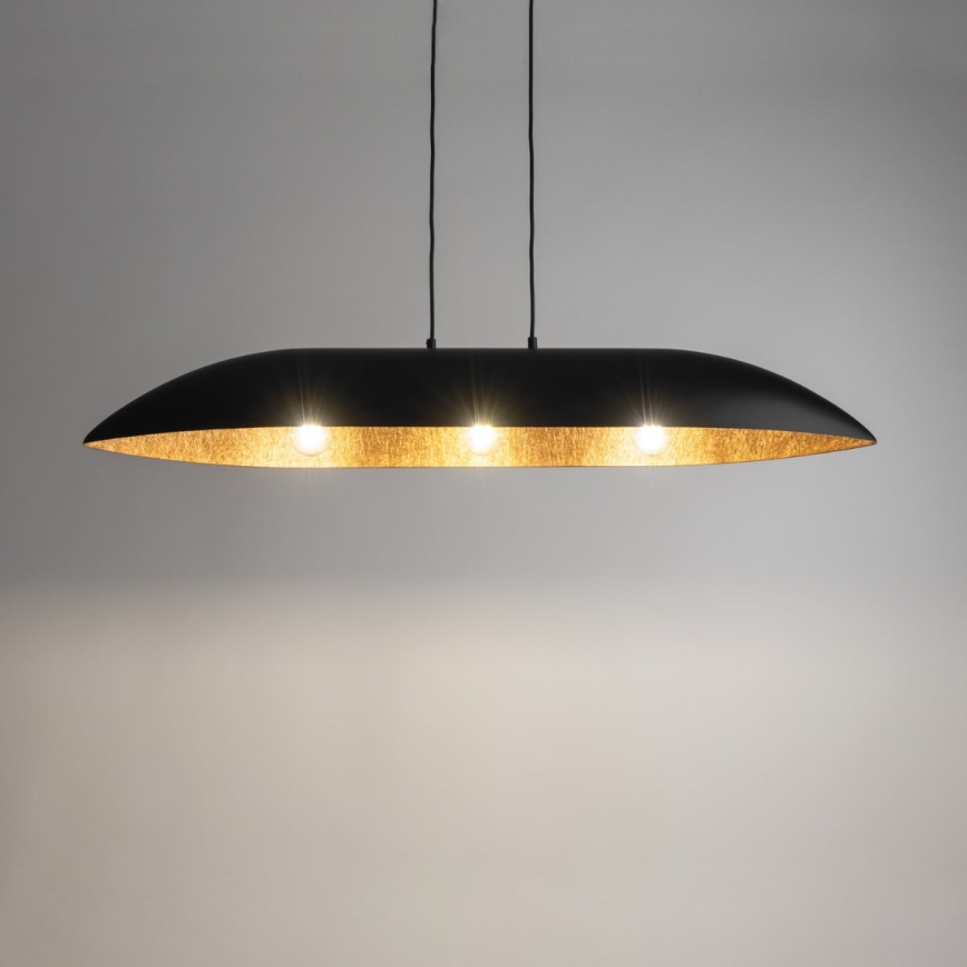 Πολύφωτο με συρματόσχοινο GONDOLA 3xE27/60W/230V μαύρο/χαλκός