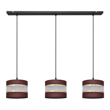 Πολύφωτο με συρματόσχοινο HELEN 3xE27/15W/230V καφέ/μαύρο/χρυσαφί