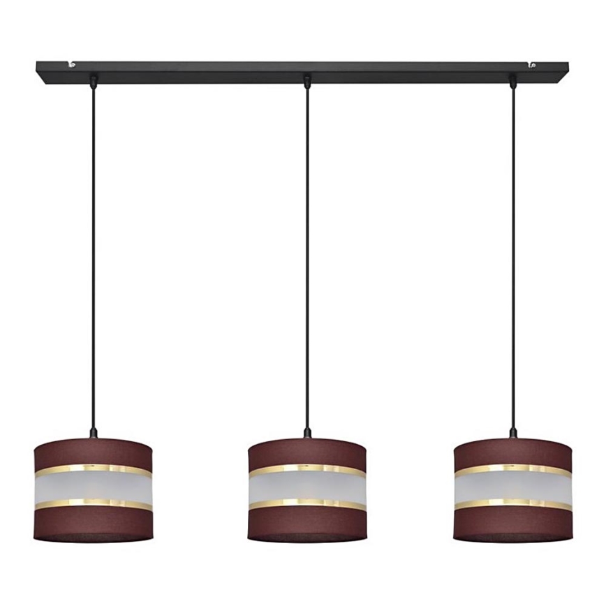 Πολύφωτο με συρματόσχοινο HELEN 3xE27/15W/230V καφέ/μαύρο/χρυσαφί