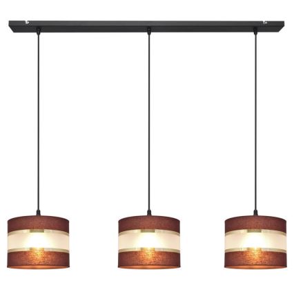 Πολύφωτο με συρματόσχοινο HELEN 3xE27/15W/230V καφέ/μαύρο/χρυσαφί