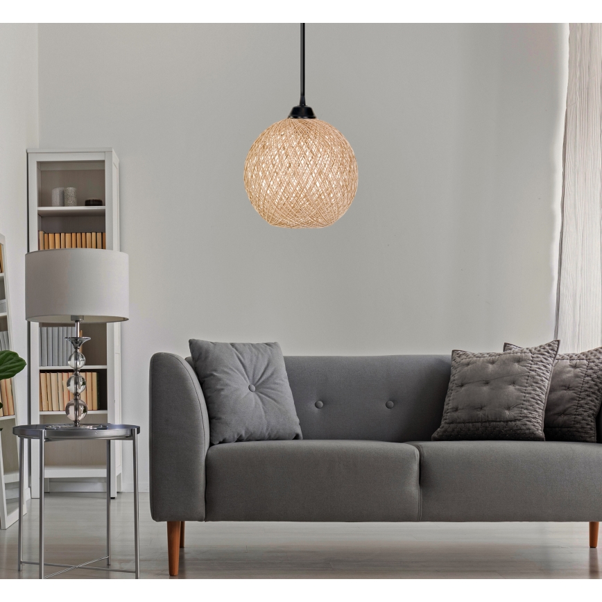 Πολύφωτο με συρματόσχοινο JUTE 1xE27/60W/230V μπεζ