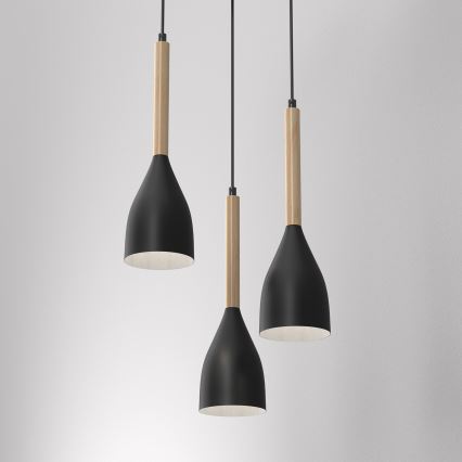 Πολύφωτο με συρματόσχοινο MUZA 3xE27/60W/230V στρογγυλό