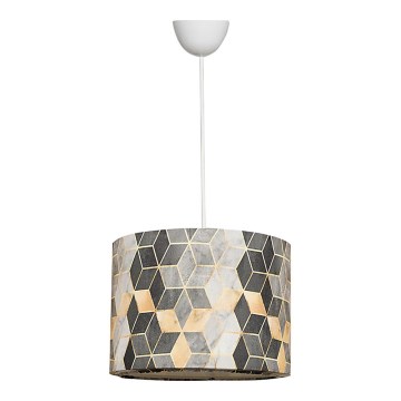 Πολύφωτο με συρματόσχοινο RAYE 1xE27/60W/230V γκρι/gold