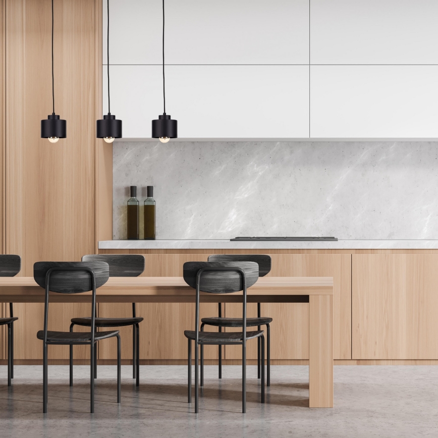 Πολύφωτο με συρματόσχοινο SIMPLY BLACK 3xE27/60W/230V