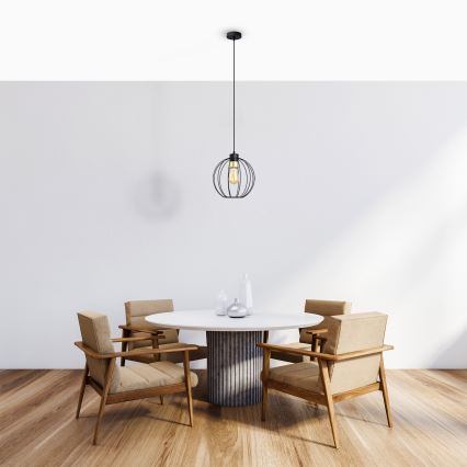 Πολύφωτο με συρματόσχοινο STARLIGHT 1xE27/15W/230V μαύρο/χρυσαφί