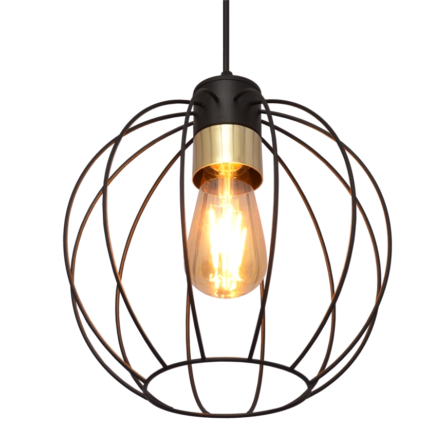 Πολύφωτο με συρματόσχοινο STARLIGHT 1xE27/15W/230V μαύρο/χρυσαφί