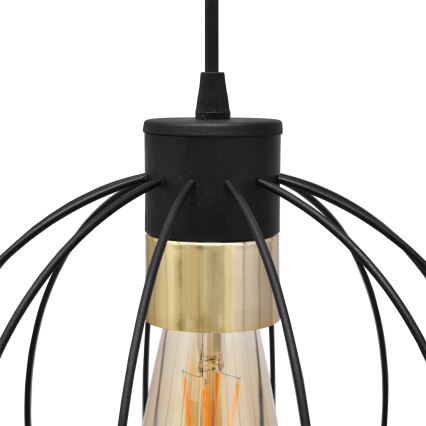 Πολύφωτο με συρματόσχοινο STARLIGHT 1xE27/15W/230V μαύρο/χρυσαφί