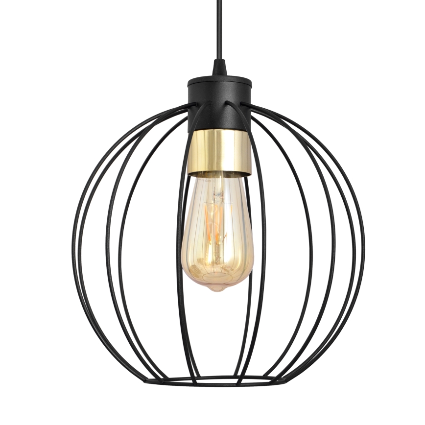 Πολύφωτο με συρματόσχοινο STARLIGHT 1xE27/15W/230V μαύρο/χρυσαφί