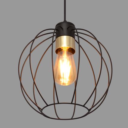 Πολύφωτο με συρματόσχοινο STARLIGHT 1xE27/15W/230V μαύρο/χρυσαφί