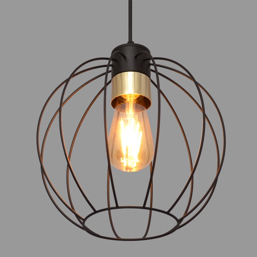 Πολύφωτο με συρματόσχοινο STARLIGHT 1xE27/15W/230V μαύρο/χρυσαφί