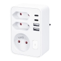 Πολύπριζο 1×16 A + 2×2,5 A με 2 θύρες φόρτισης USB (A + C), λευκό