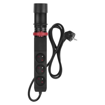 Πολύπριζο 3Z + 3xUSB 1,5m μαύρο