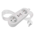 Πολύπριζο προέκτασης ρεύματος με 2 πρίζες, 2x USB-A και USB-C — μήκος καλωδίου 1,4 m