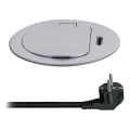Πολύπριζο γραφείου 1x230V + USB-C Power Delivery ασημί/μαύρο