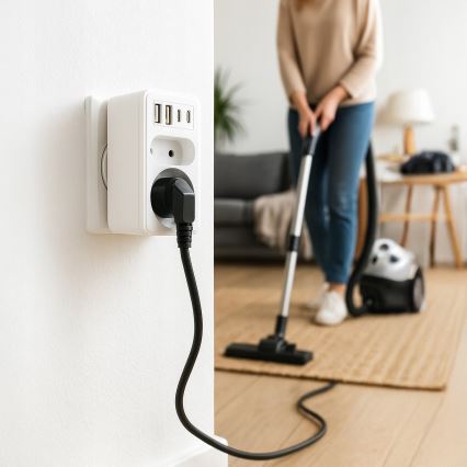 Πολύπριζο με 2 πρίζες + 2x USB-C + 2x USB-A