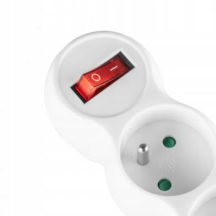 Πολύπριζο με διακόπτη, 3 υποδοχές