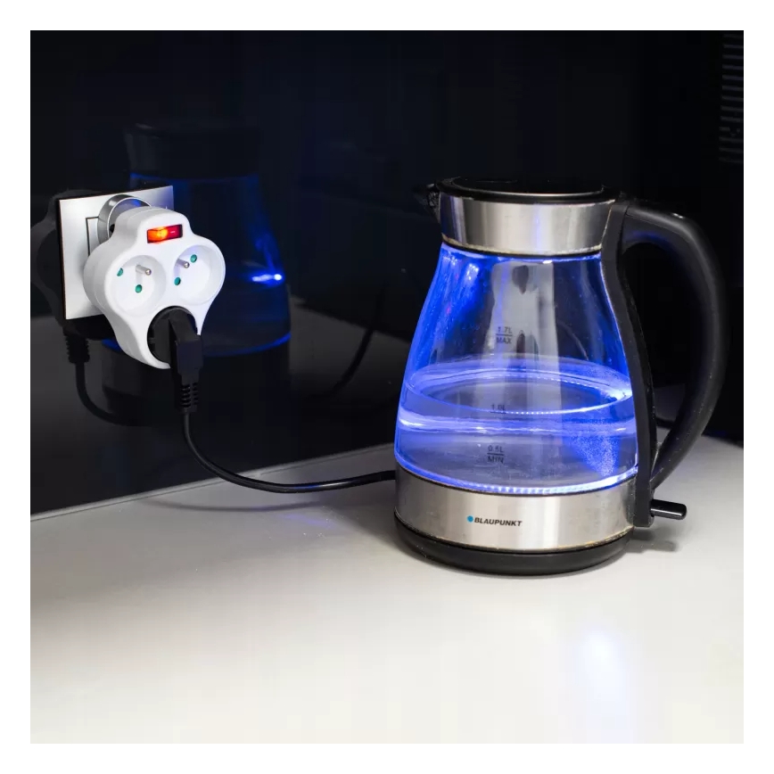 Πολύπριζο με διακόπτη, 3 υποδοχές