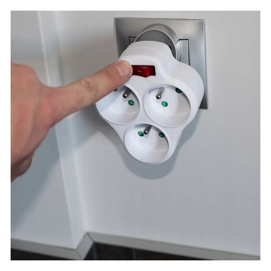 Πολύπριζο με διακόπτη, 3 υποδοχές