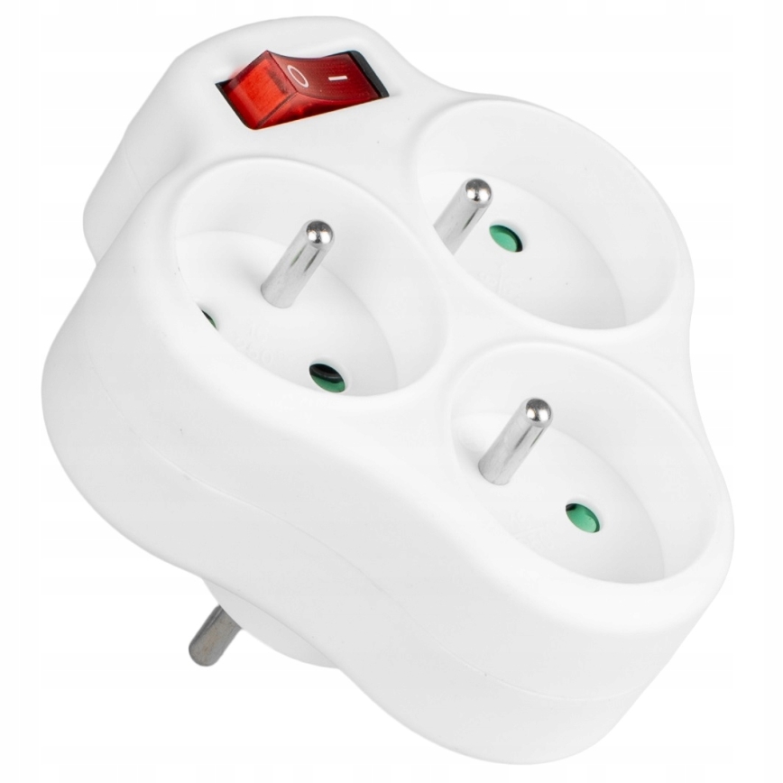 Πολύπριζο με διακόπτη, 3 υποδοχές