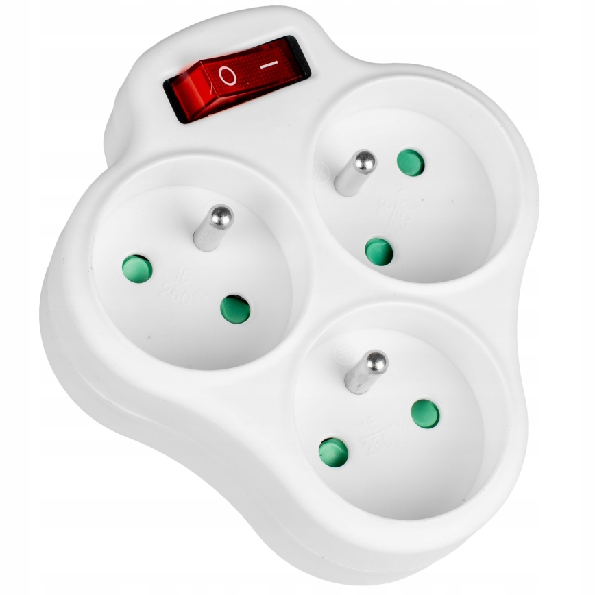 Πολύπριζο με διακόπτη, 3 υποδοχές